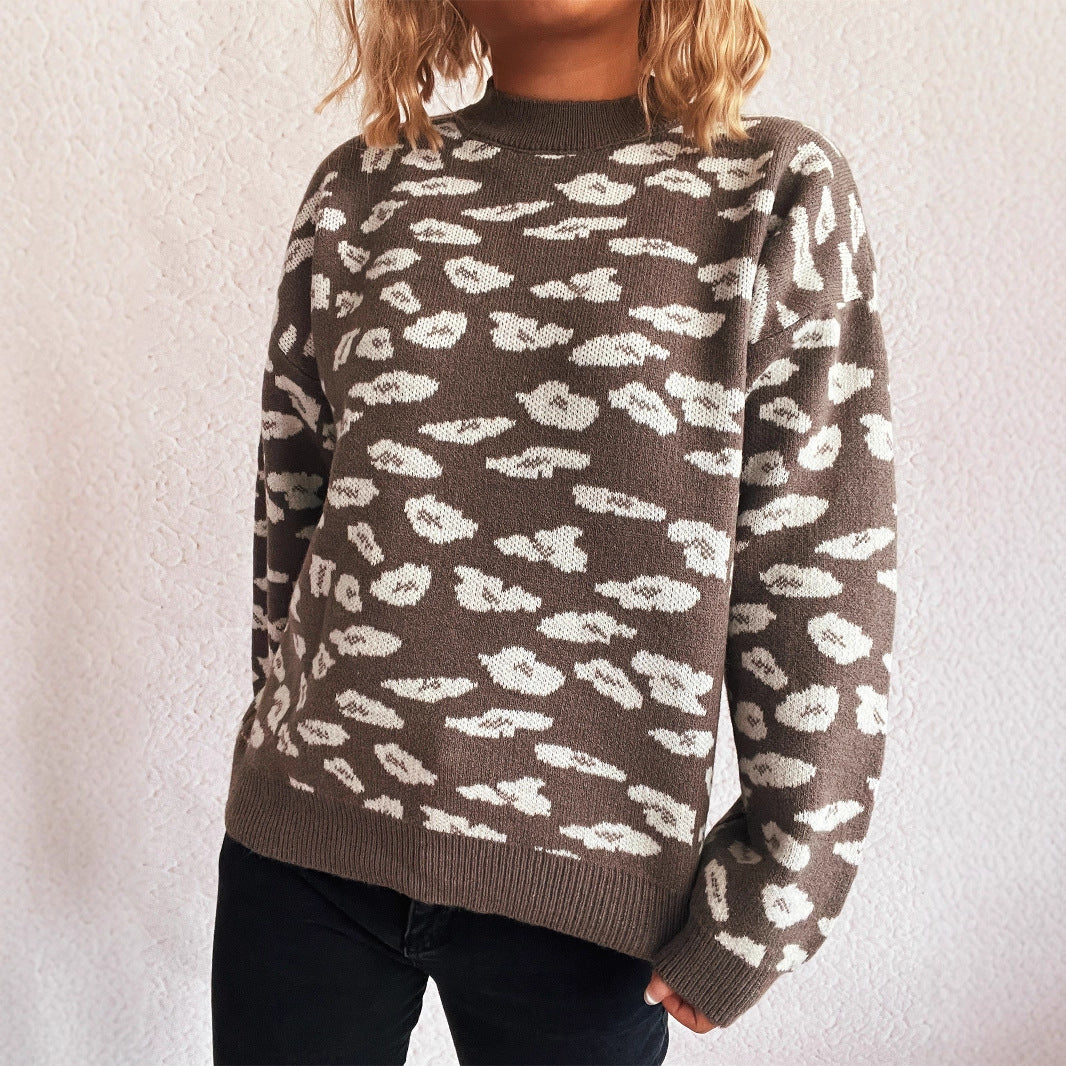 Pull femme en grosse maille avec motif moderne et coupe décontractée Chic und Stil