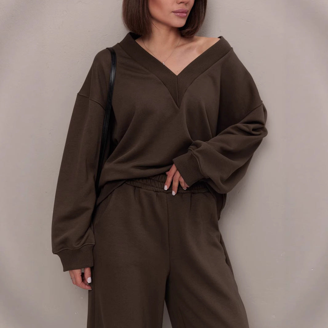 Femme Pull décontracté à col en V Chic und Stil