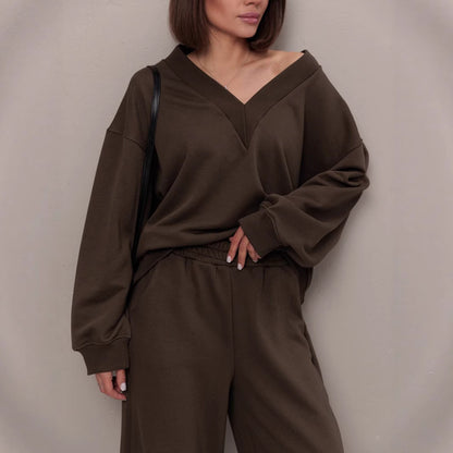 Femme Pull décontracté à col en V Chic und Stil
