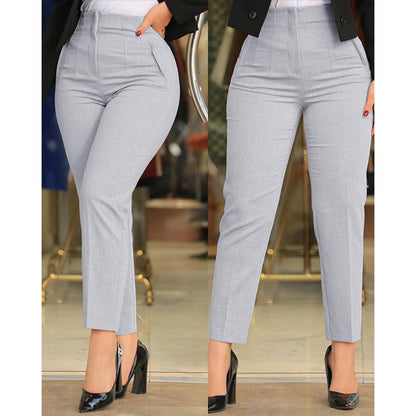 High-waisted slim pants for women with decorative stitching details Chic and Style