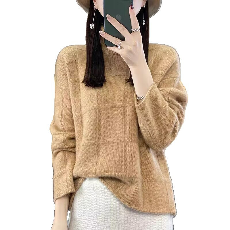 Pull en tricot confortable pour femmes en design à carreaux Chic und Stil
