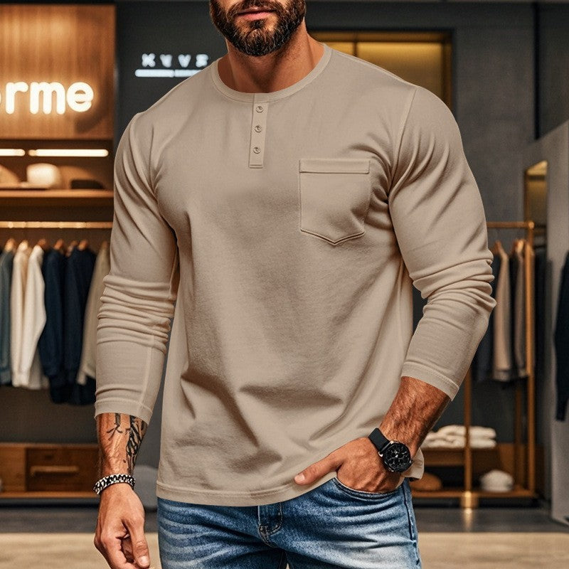 Chemise à manches longues pour hommes avec patte de boutonnage et poche poitrine Chic und Stil