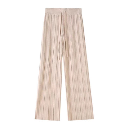 Wide pants for women with vertical stripe design and elastic waist Chic and Style