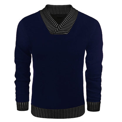 Pull en tricot élégant pour hommes avec col châle moderne et dessus structuré Chic und Stil