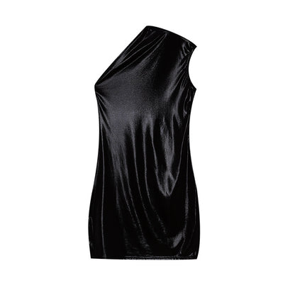 Robe shift asymétrique métallique pour femmes Chic und Stil