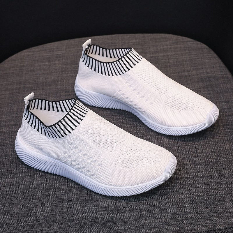 Baskets Slip-On respirantes pour femmes avec dessus en tricot élastique Chic und Stil