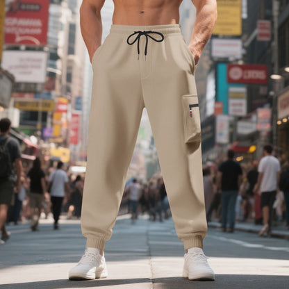 Men's Casual Cargo Jogging Pants with Practical Side Pockets and Elastic Waistband Chic and Style