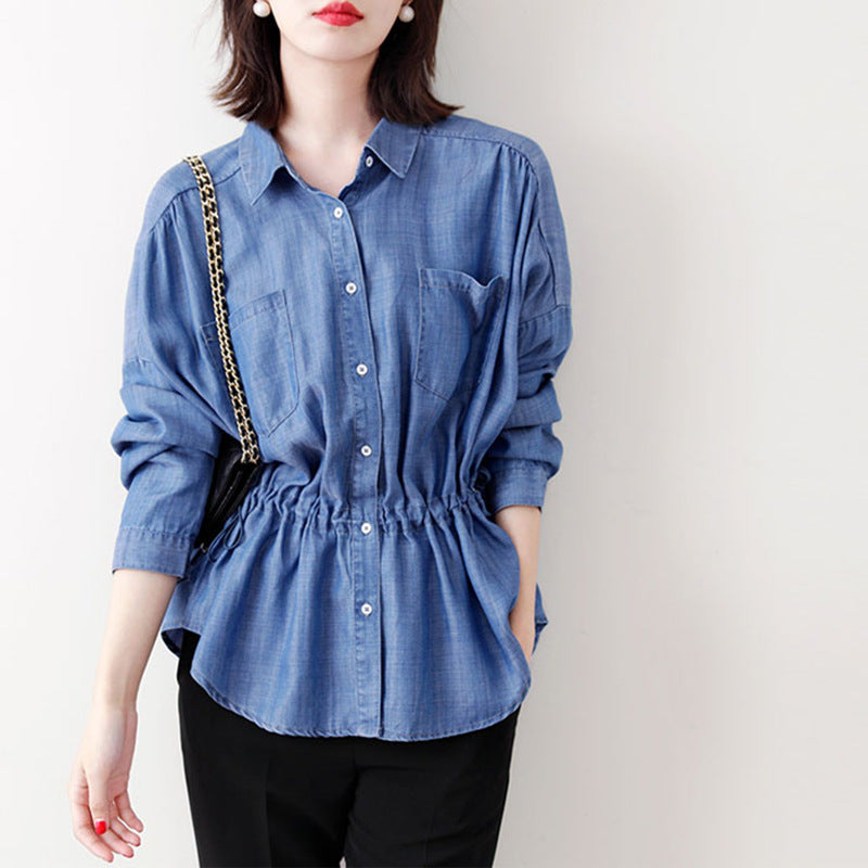 Chemise décontractée pour femme à boutons avec taille ajustable à cordon Chic und Stil