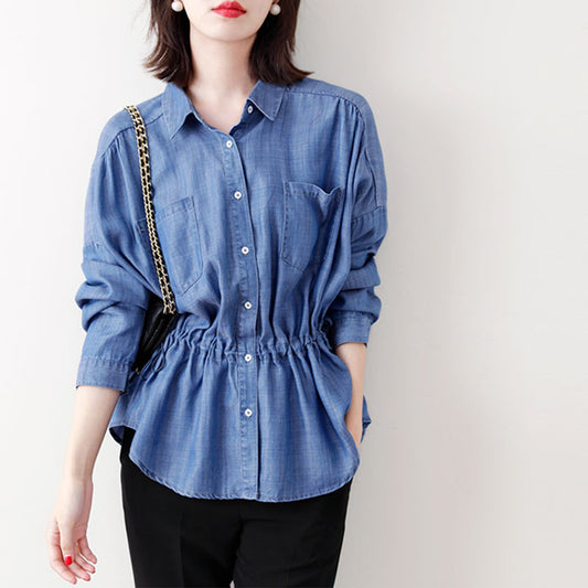 Chemise décontractée pour femme à boutons avec taille ajustable à cordon Chic und Stil