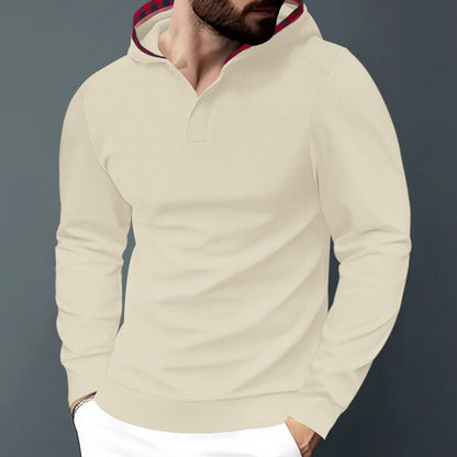 Chemise à manches longues tendance pour hommes avec capuche et design texturé Chic und Stil