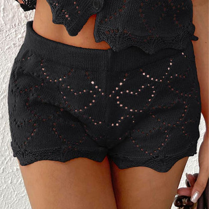 Shorts en tricot à motif de cœur pour femmes Chic und Stil