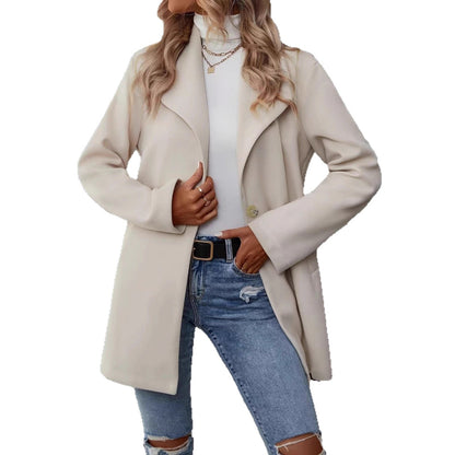 Dames élégant manteau court avec coupe minimaliste Chic und Stil