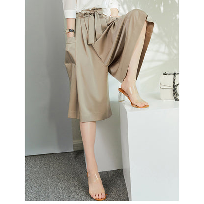 Pantalons en satin à jambes larges pour femmes Chic und Stil