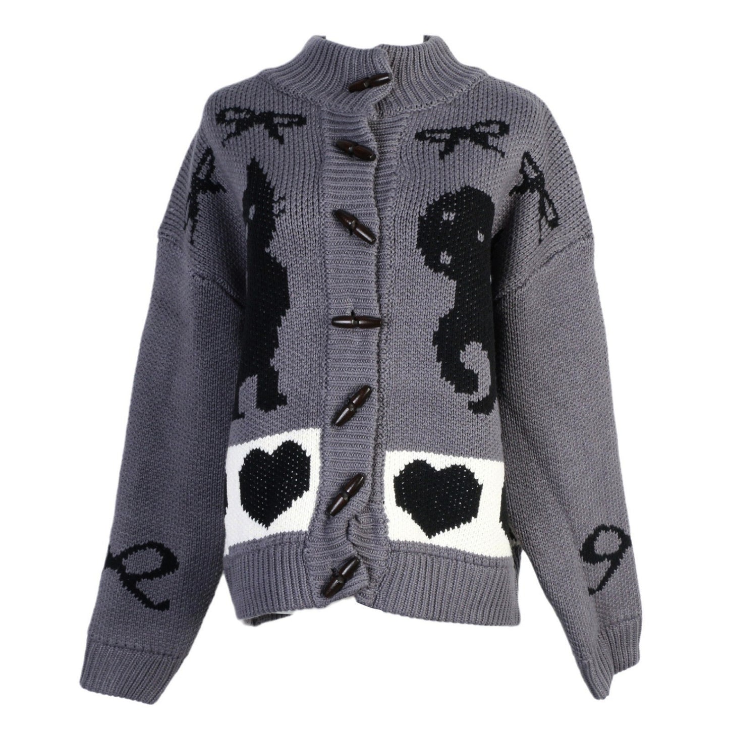 Damen cardigan avec des motifs d'animaux ludiques et des détails de boutons Chic und Stil