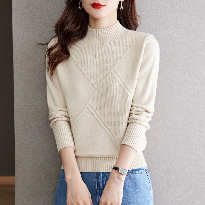 Pull en tricot élégant pour dames avec un design structuré moderne Chic und Stil