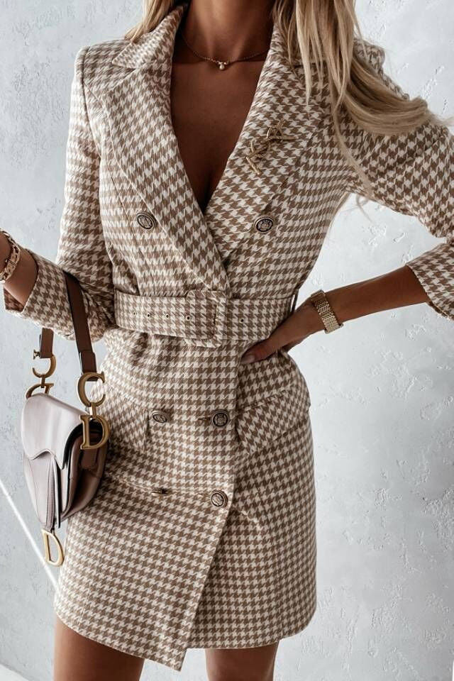 Blazer dress for women with adjustable belt Chic and Style