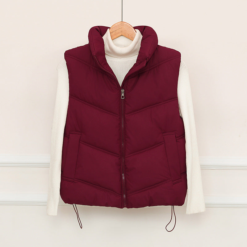 Dames gilet matelassé avec col haut et poches avant pratiques Chic und Stil