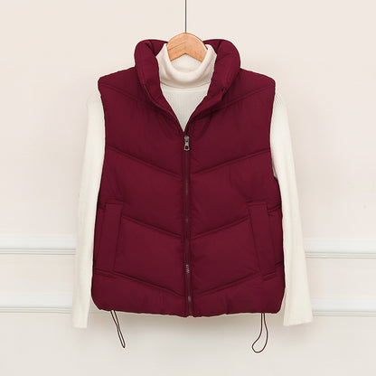 Dames gilet matelassé avec col haut et poches avant pratiques Chic und Stil