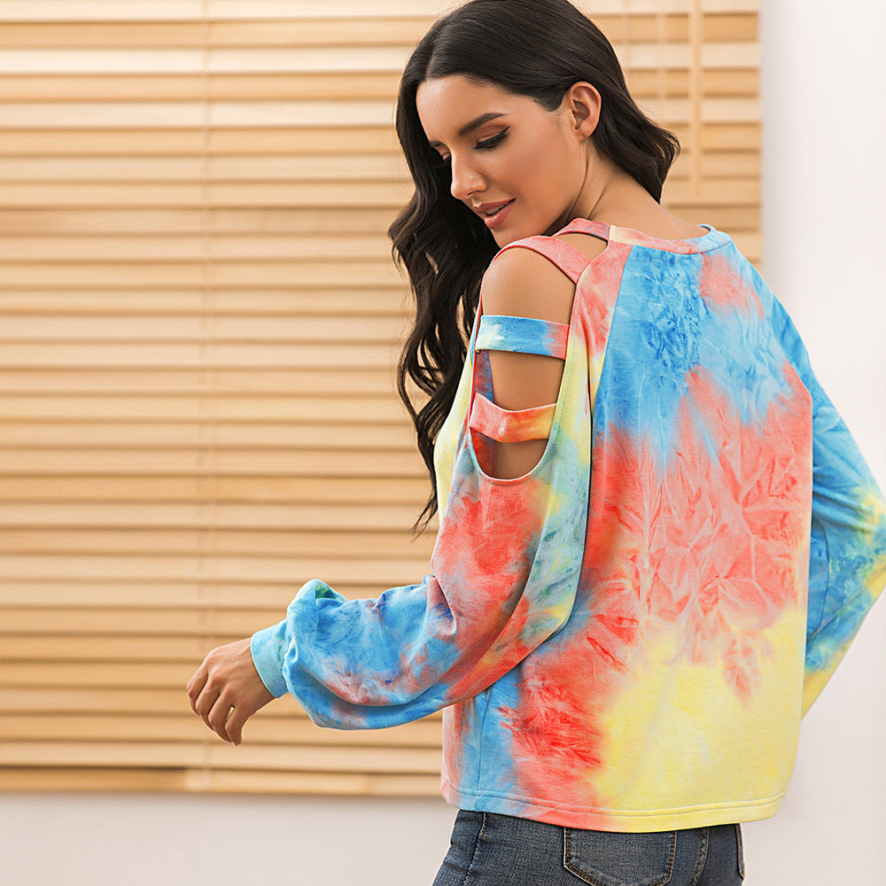 Pull à capuche décontracté pour femmes avec un motif tie-dye à la mode Chic und Stil