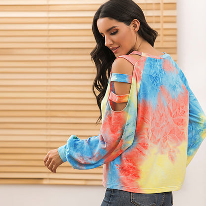 Pull à capuche décontracté pour femmes avec un motif tie-dye à la mode Chic und Stil