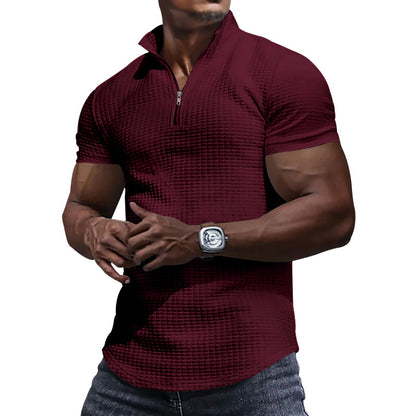 Chemise fonctionnelle à manches courtes pour hommes avec col montant moderne et fermeture éclair Chic und Stil
