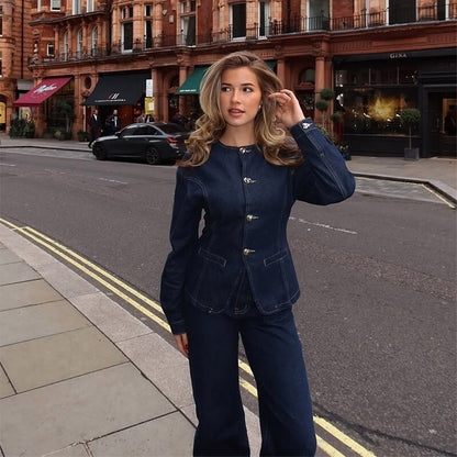 Loose denim pants for women with a high waist and classic cut Chic and Style