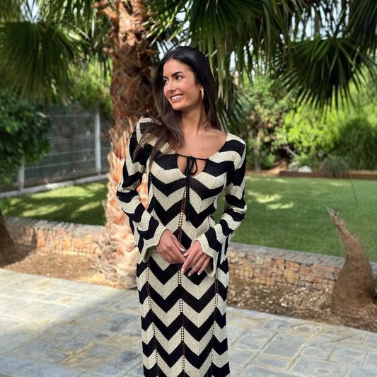 Robe maxi femme avec motif zigzag Chic und Stil