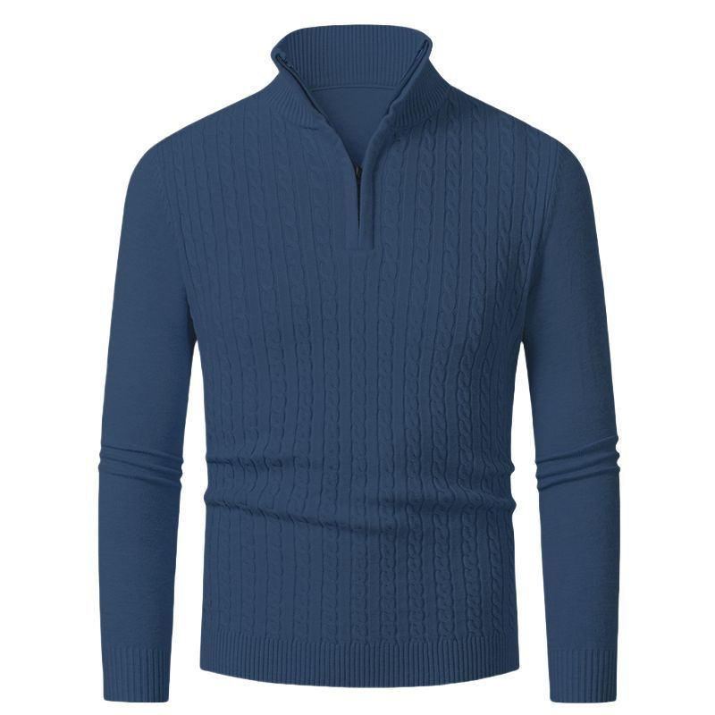 Pull femme en tricot avec motif en torsades à la mode et col montant Chic und Stil