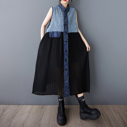 Robe maxi plissée pour femmes avec haut orné Chic und Stil