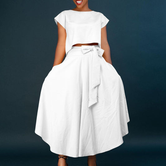Robe maxi asymétrique pour femmes avec ceinture enroulée Chic und Stil