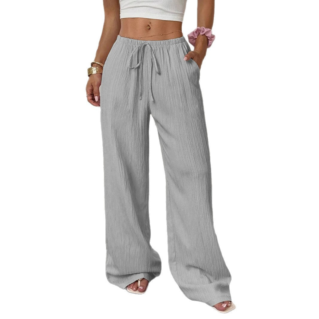 Loose linen pants for women with elastic waist and practical pockets Chic and Style