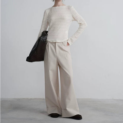 Top long à manches longues texturé pour femmes Chic und Stil 1750847176