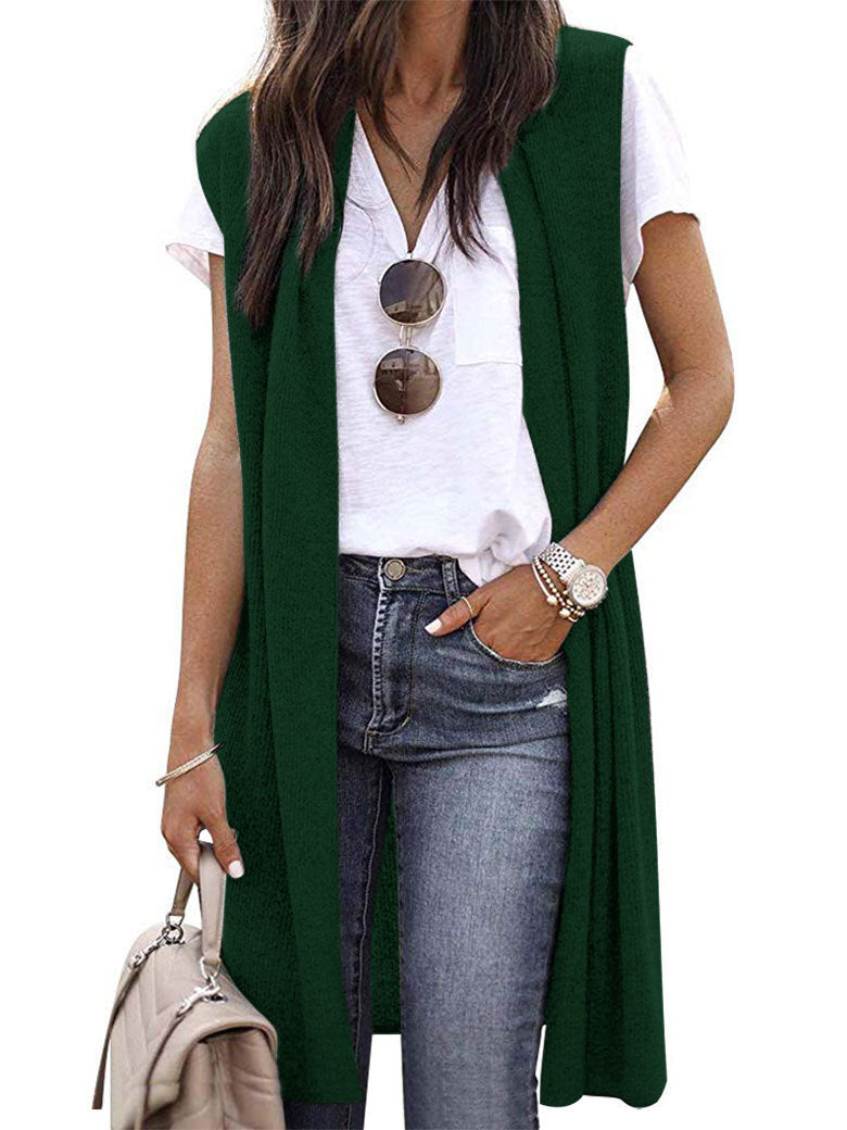 Women Open Cardigan with Casual Cut and Long Side Panels Chic und Stil