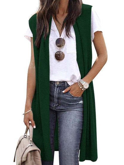 Women Open Cardigan with Casual Cut and Long Side Panels Chic und Stil