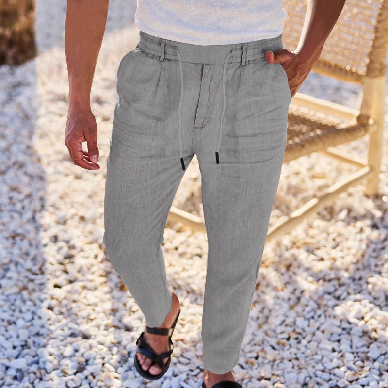 Men's casual pants with elastic waistband and side pockets. Chic and Style
