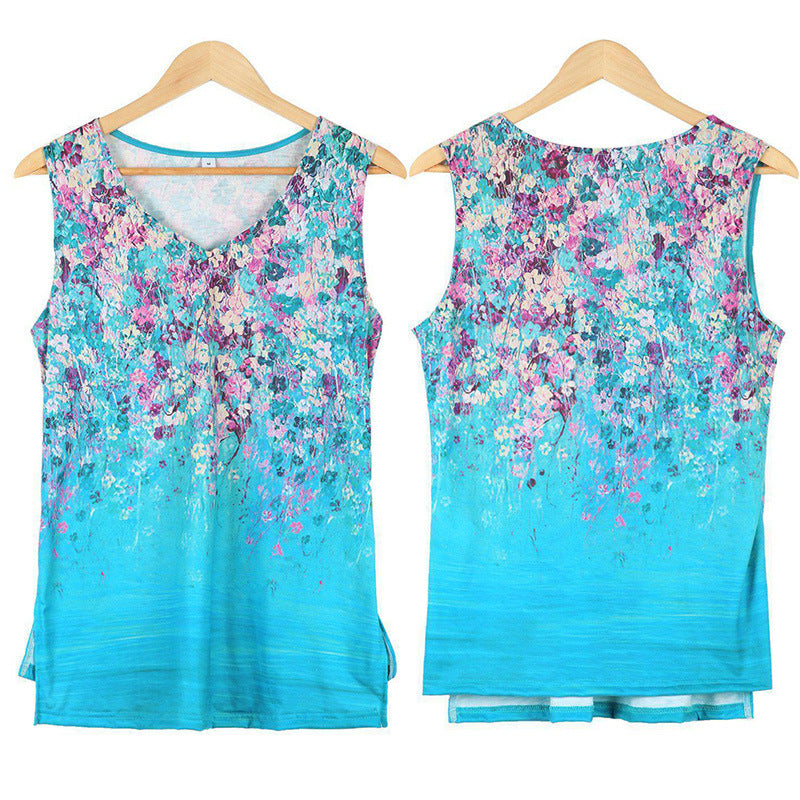 Dames débardeur floral col en V Chic und Stil