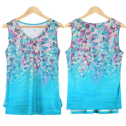 Dames débardeur floral col en V Chic und Stil