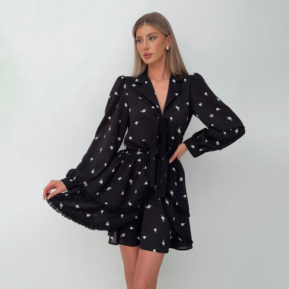 Robe blouse femme avec volants Chic und Stil