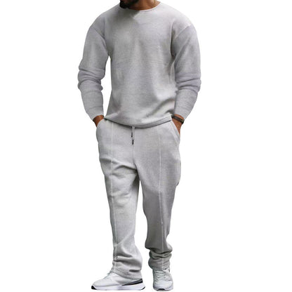 Casual set for men, textured fabric sweatshirt and jogger pants Chic und Stil
