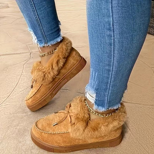 Baskets pour femmes avec col en fausse fourrure Chic und Stil