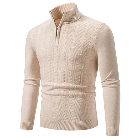 Pull en tricot élégant pour homme avec fermeture éclair haute Chic und Stil