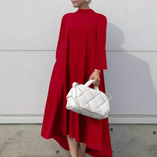 Robe maxi femmes avec coupe asymétrique et col montant Chic und Stil