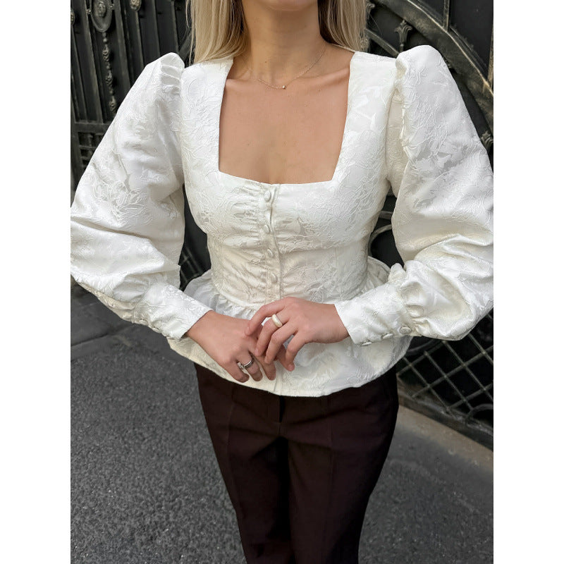 Dames Élégante Blouse avec Manches Bouffantes Chic und Stil