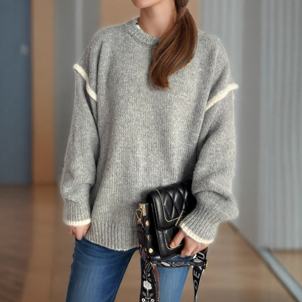 Pull en gros tricot pour femme avec coupe décontractée et design structuré Chic und Stil