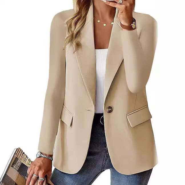 Dames Blazer d'affaires élégant avec coupe cintrée et texture Chic und Stil