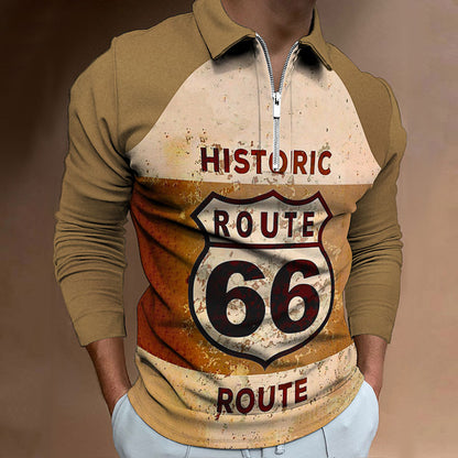 Chemise pour hommes avec col montant et design rétro Chic und Stil