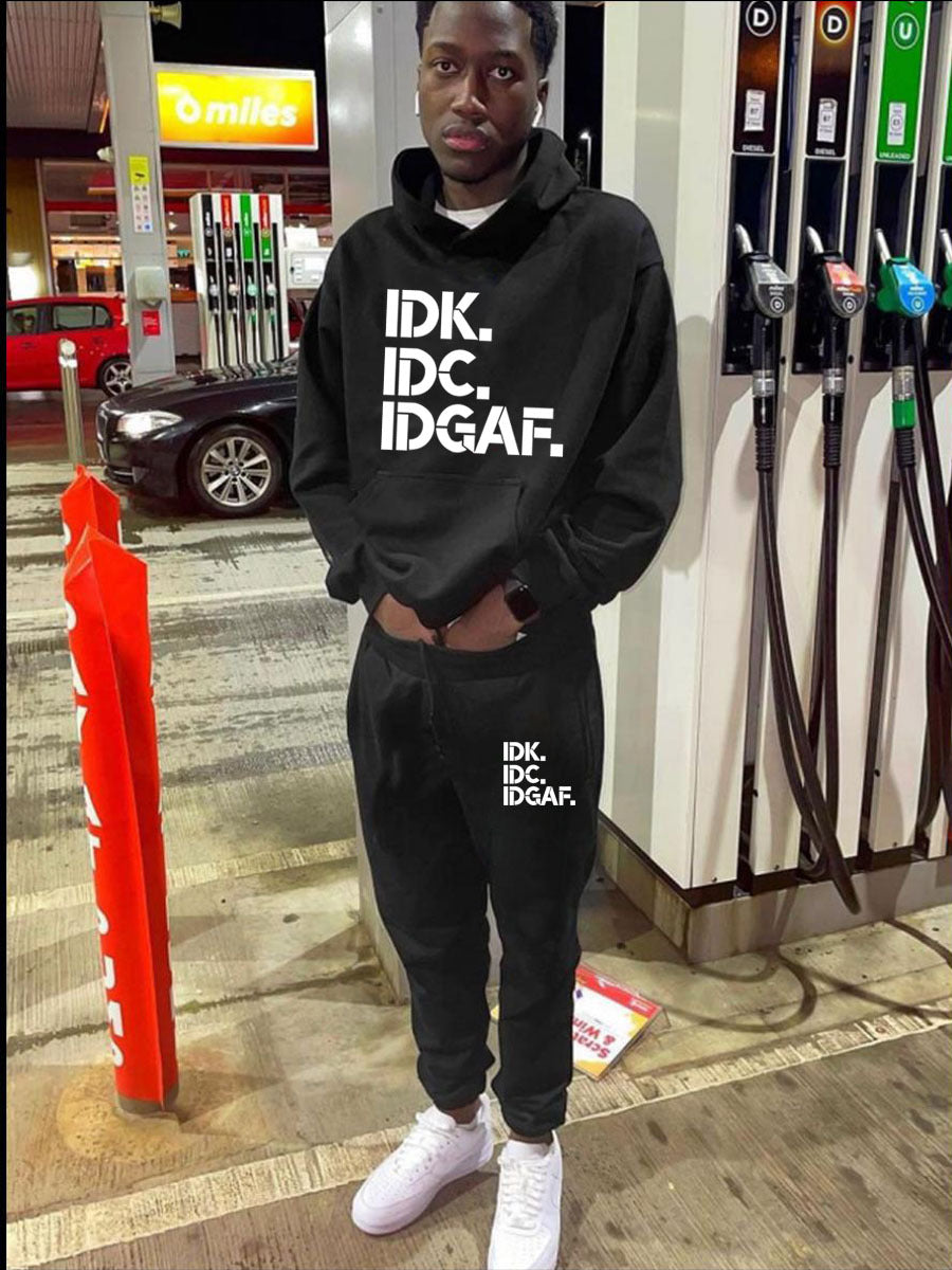 Casual hoodie and jogger pants set for women with catchy statement print Chic and Style