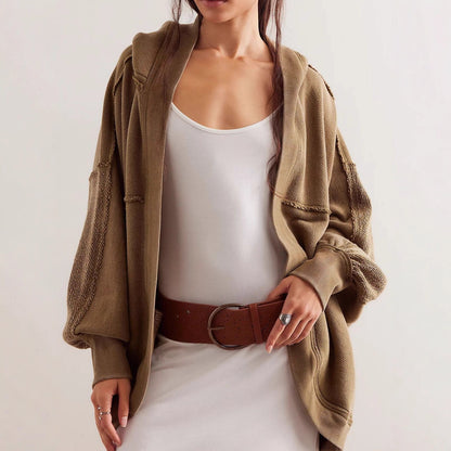 Dames hoodie oversize tendance avec tissage structuré Chic und Stil