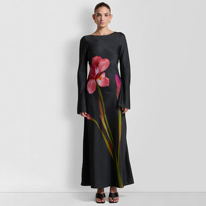 Robe maxi femme avec imprimé floral et manches longues Chic und Stil
