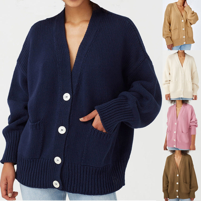 Dames Gros Tricot Cardigan Chic und Stil